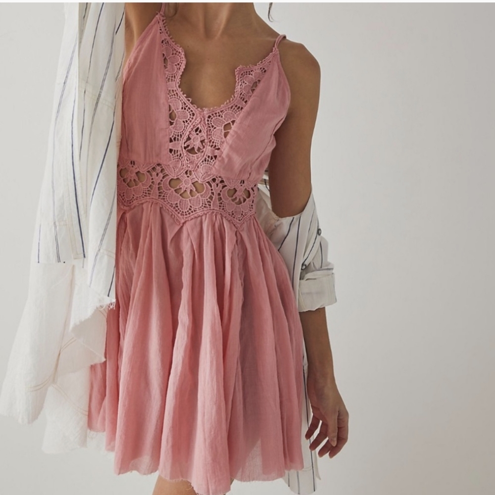 Free People intimately Ilektra Slip Dress in Rosaline (dusty pink rose). Size XS